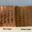 Close up of copper shower - hammered/texture finish